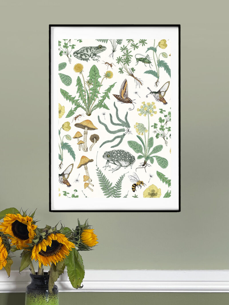 wise woman's garden white a3 art print