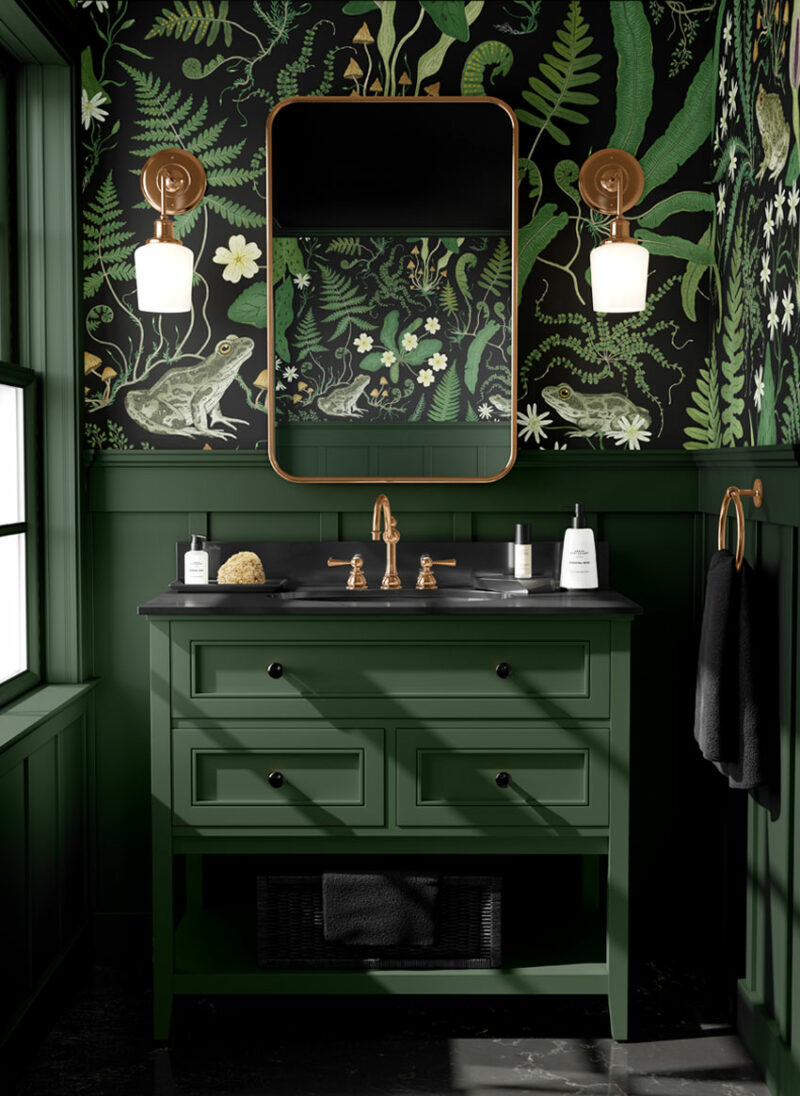 the fernery black wallpaper