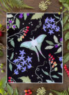 art print: luna moth amongst nightshade black